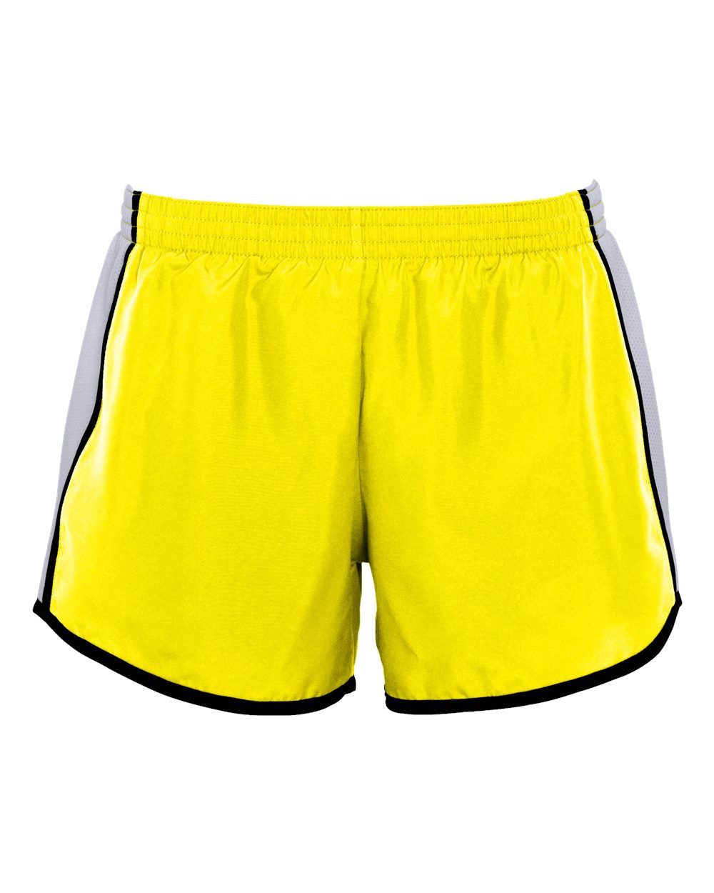 Women's Pulse Team Running Shorts - Front - B79134403 - Power Yellow/ White/ Black