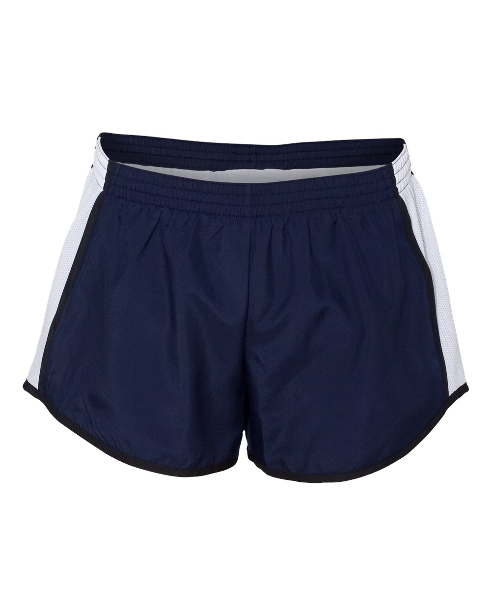 Women's Pulse Team Running Shorts - Front - B79134653 - Navy/ White/ Black