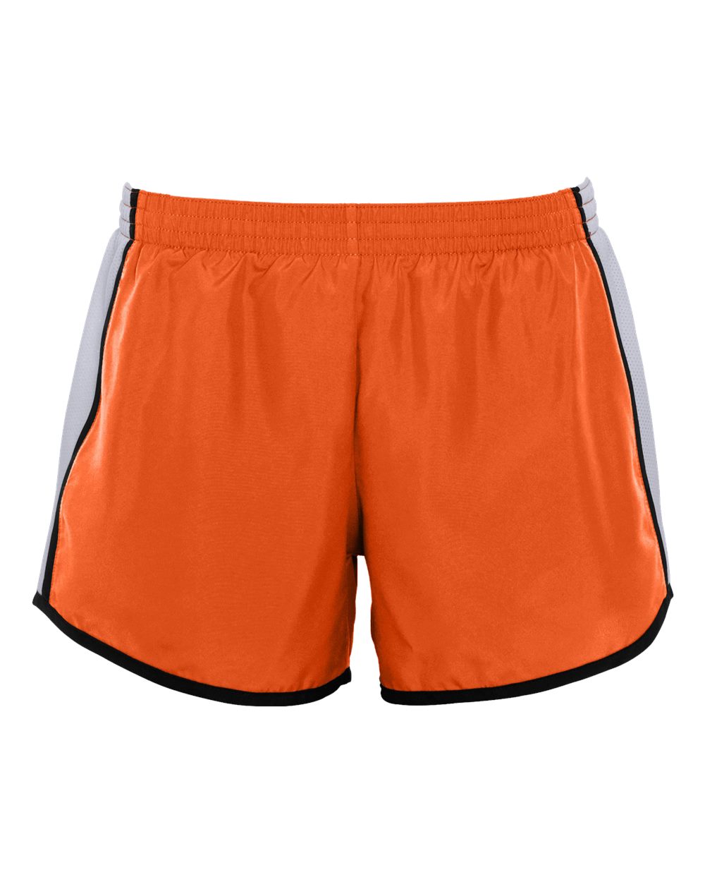 Women's Pulse Team Running Shorts - Front - B79134663 - Orange/ White/ Black