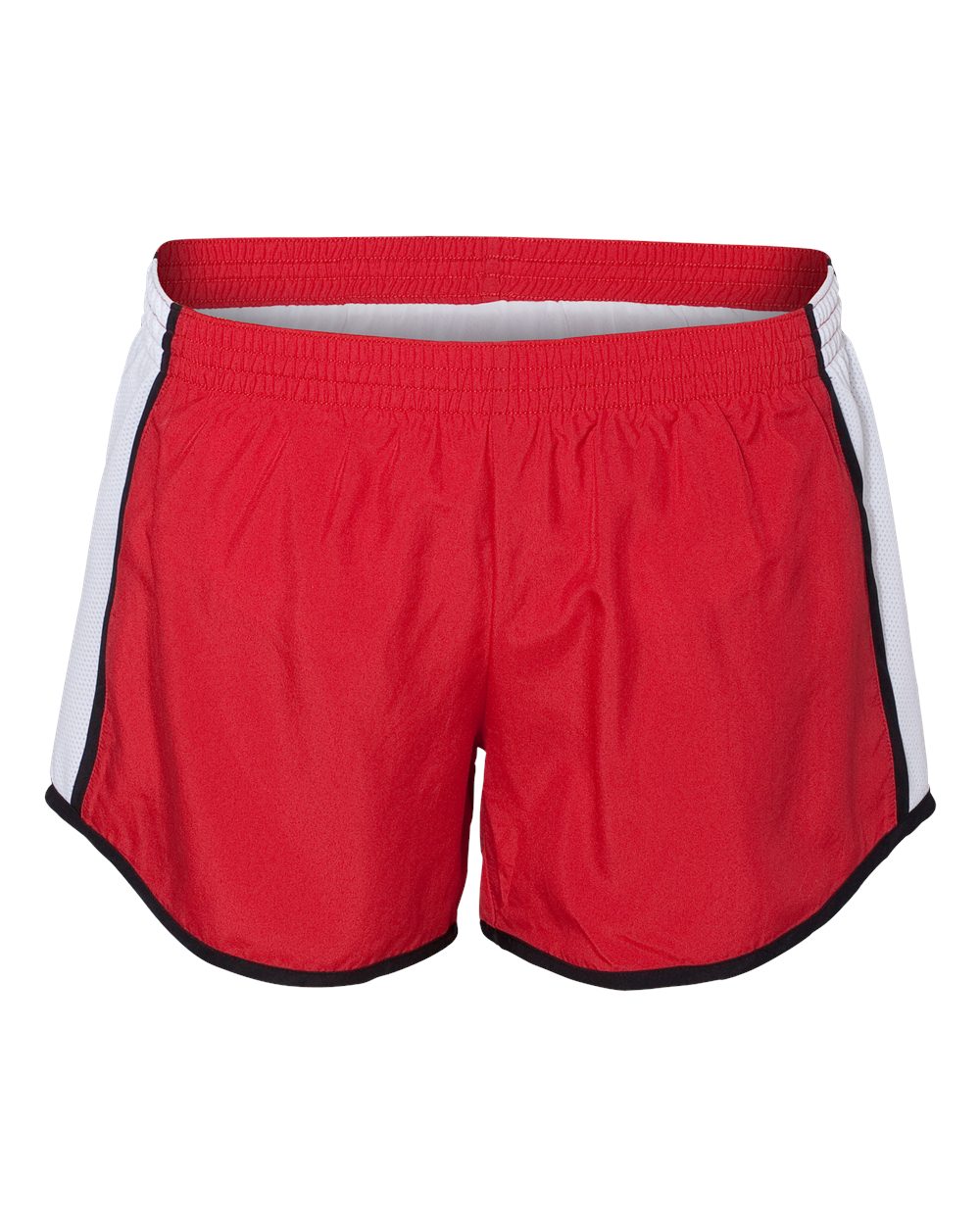 Women's Pulse Team Running Shorts - Front - B79134703 - Red/ White/ Black