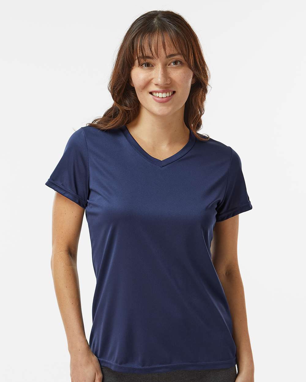 Women's Nexgen Performance V-Neck T-Shirt - OnModelFront - B10434652 - Navy