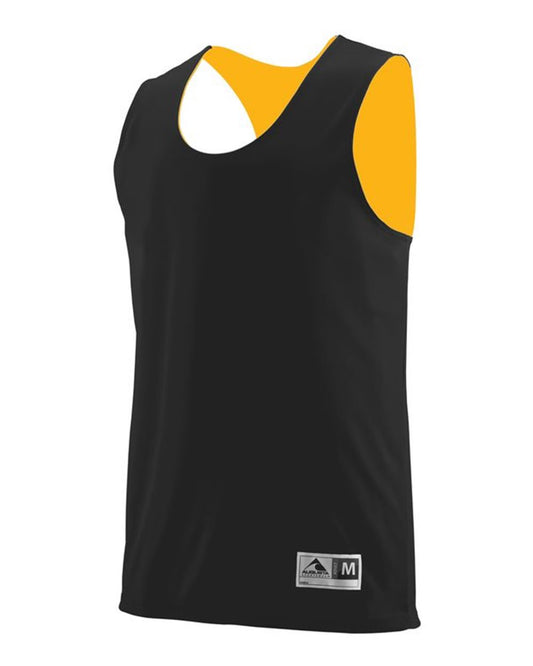 Unisex Reversible Wicking Tank Top - Side - B19234083 - Black/ Gold