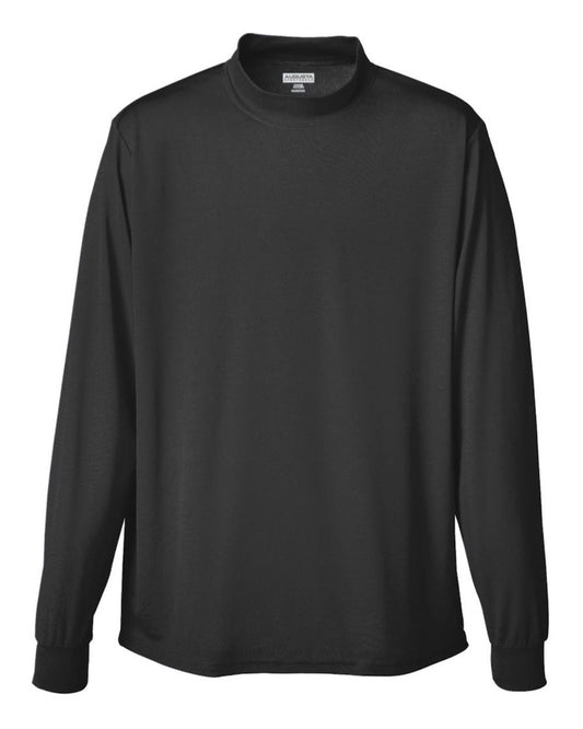 Unisex Wicking Mock Turtleneck - Front - B88834503 - Black