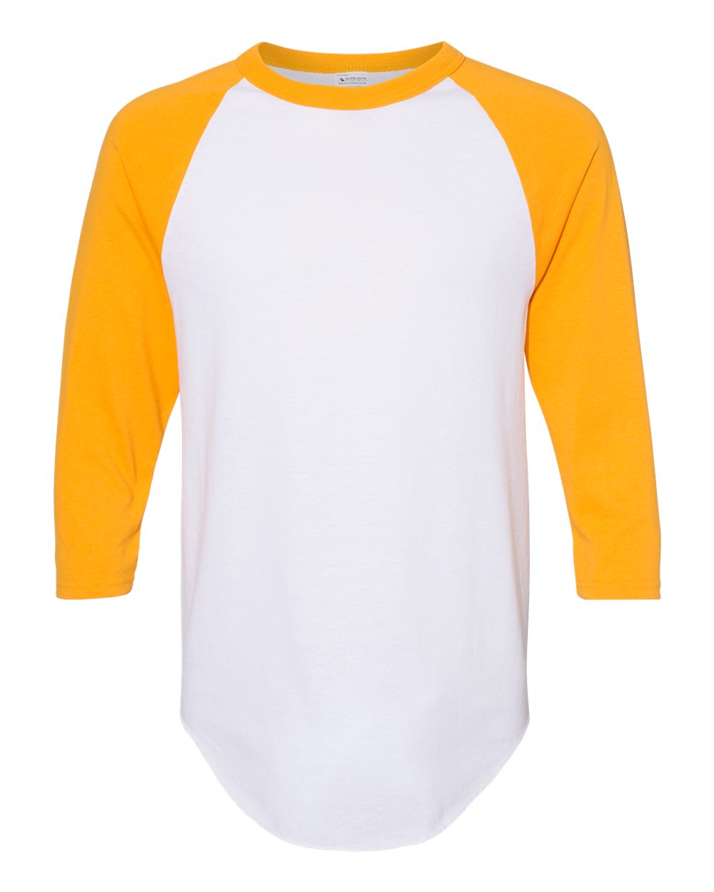 Unisex Three-Quarter Raglan Sleeve Baseball Jersey - Front - B59034123 - White/ Gold