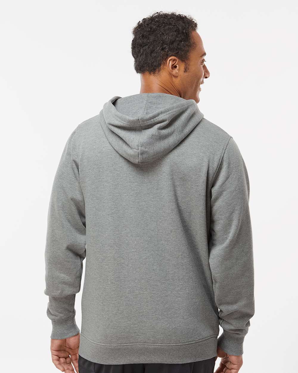 Unisex 60/40 Fleece Hoodie - OnModelBack - B64634133 - Charcoal Heather