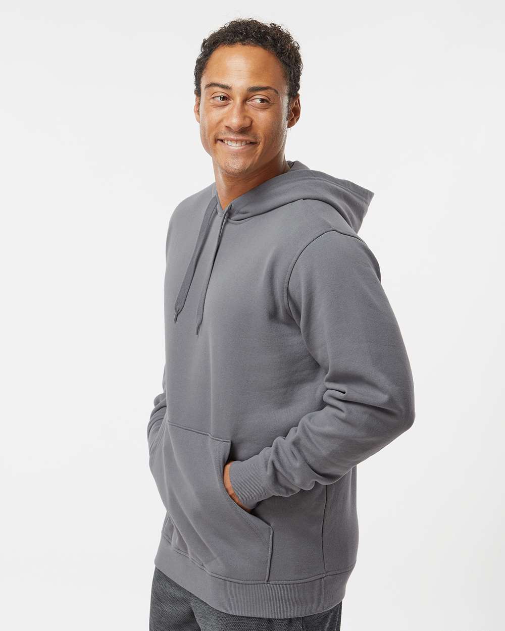 Unisex 60/40 Fleece Hoodie - OnModelSide - B64634103 - Graphite