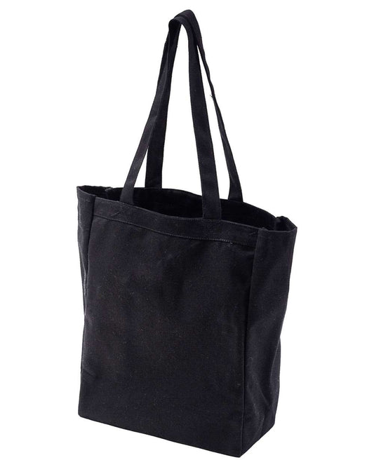 Canvas Book Tote - Front - B563E7500 - Black