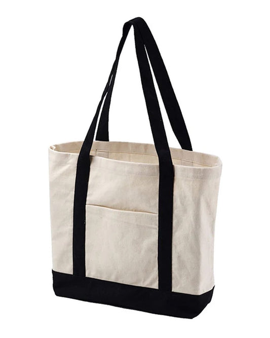 Canvas Tote - Front - B561E7500 - Natural/ Black