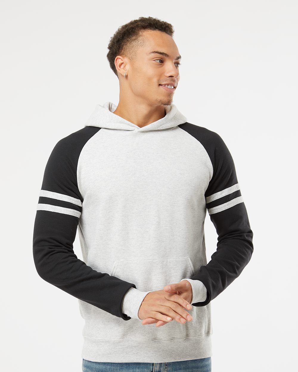Unisex Nublend® Varsity Colorblocked Raglan Hooded Sweatshirt - styleImage