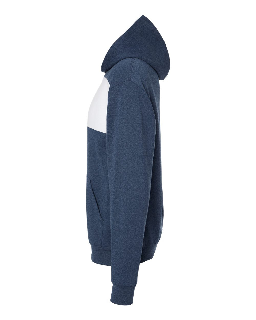 Unisex Nublend® Billboard Hooded Sweatshirt - DirectSide - B00935657 - Indigo Heather/ White