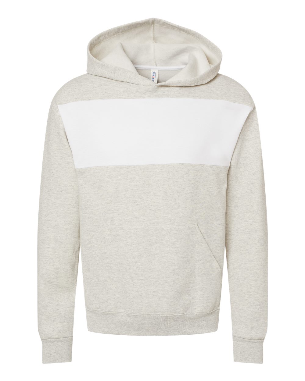 Unisex Nublend® Billboard Hooded Sweatshirt - Front - B00935096 - Oatmeal Heather/ White