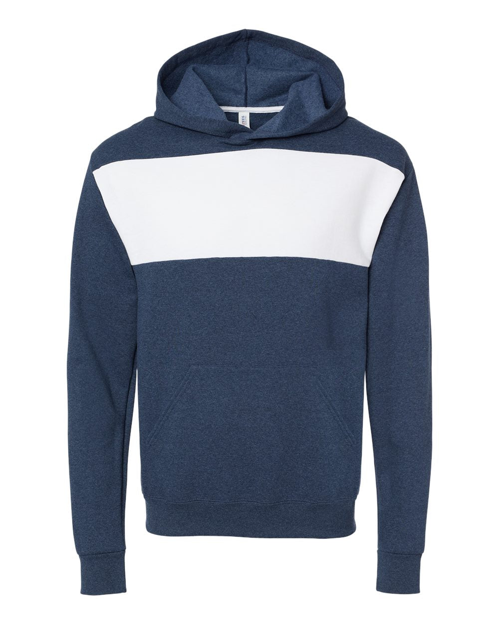 Unisex Nublend® Billboard Hooded Sweatshirt - Front - B00935657 - Indigo Heather/ White
