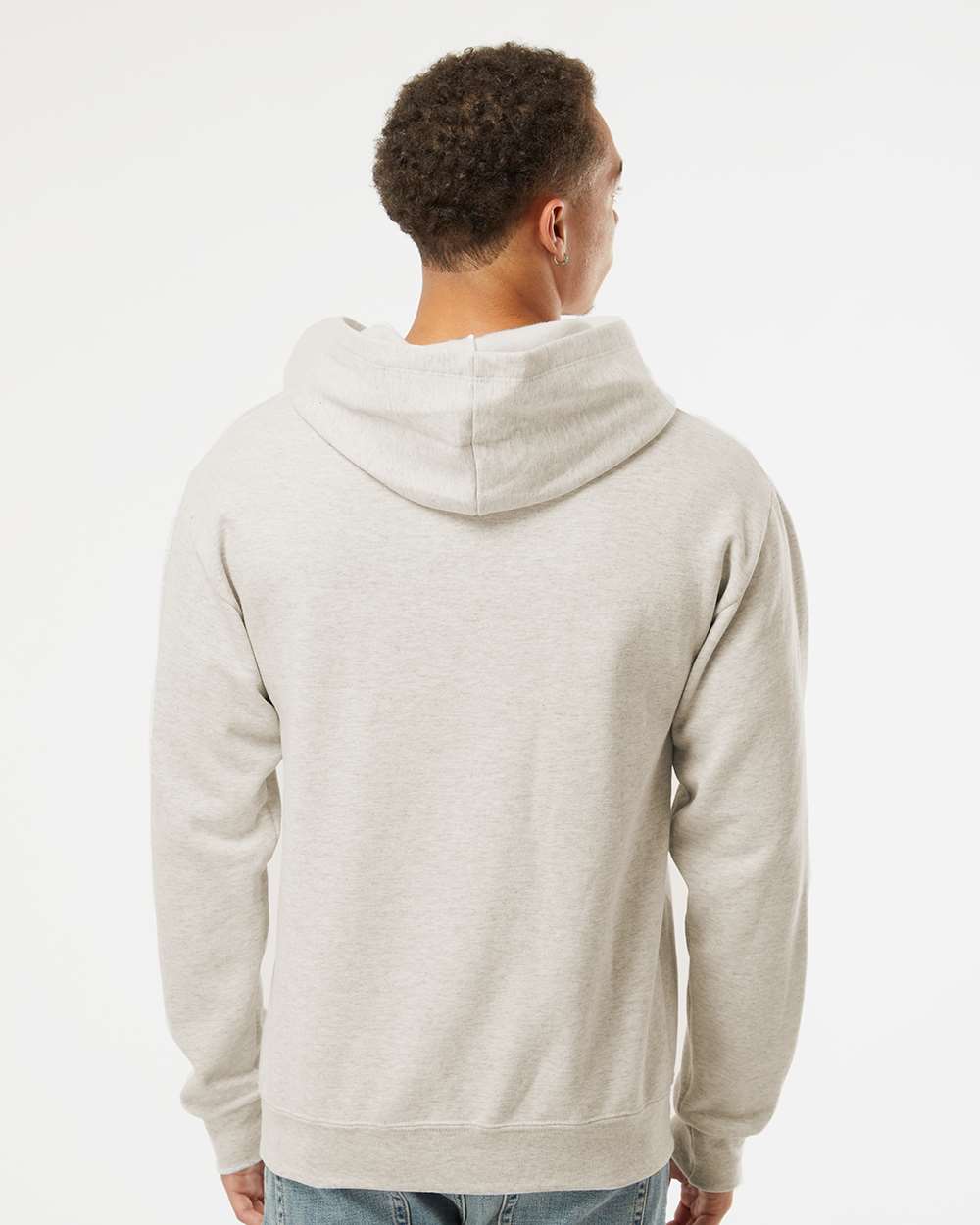 Unisex Nublend® Billboard Hooded Sweatshirt - OnModelBack - B00935096 - Oatmeal Heather/ White