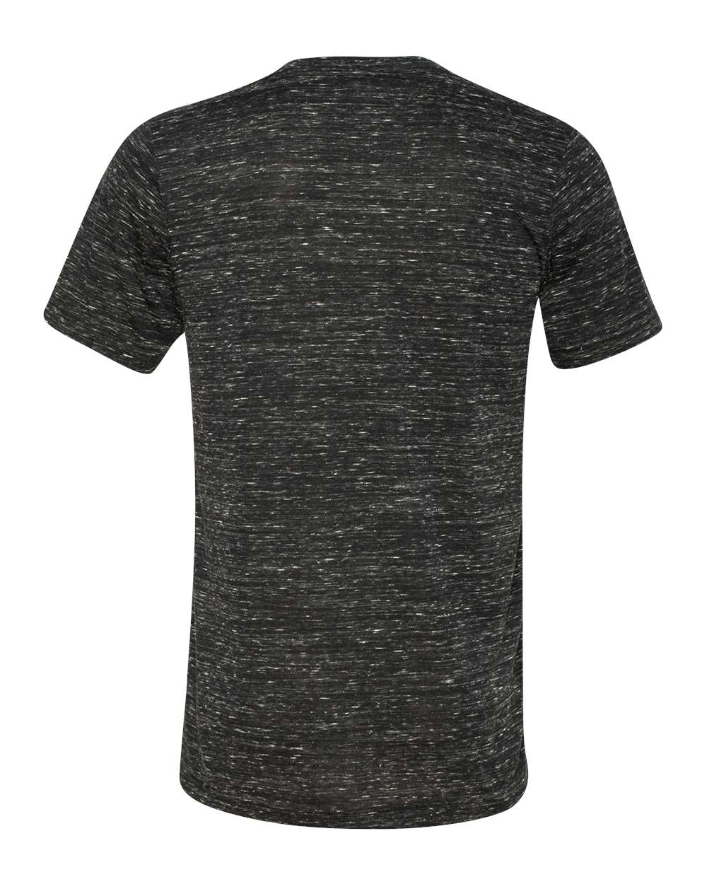 Unisex Textured Jersey V-Neck Tee - Back - B03406512 - Black Marble