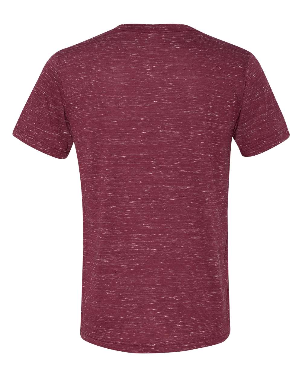 Unisex Textured Jersey V-Neck Tee - Back - B03406532 - Maroon Marble