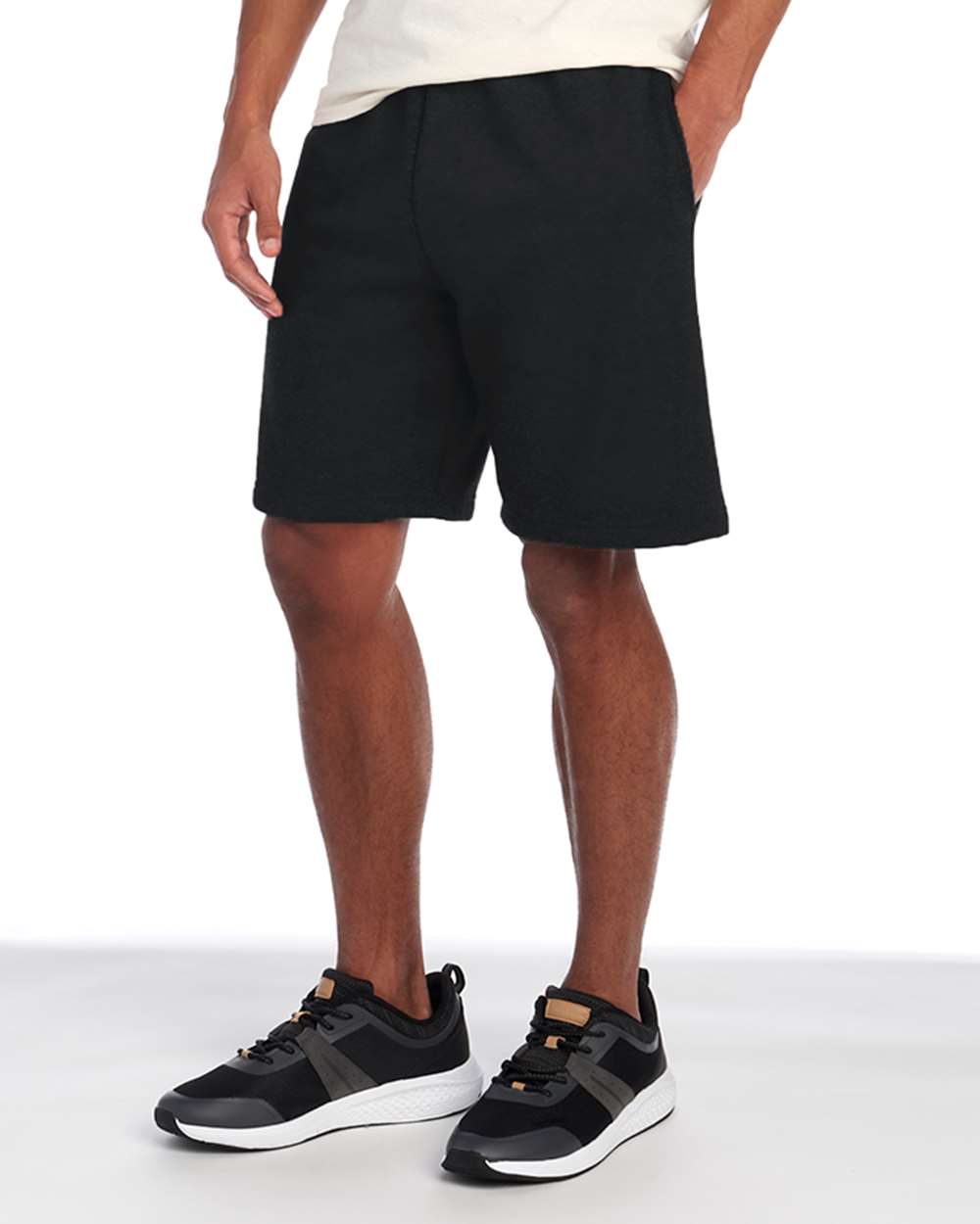 Unisex Nublend® Fleece Shorts - OnModelSide - B01035503 - Black