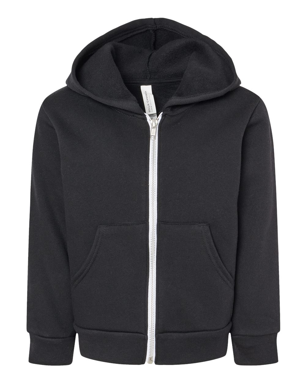 Toddler Sponge Fleece Full-Zip Hoodie - Front - B07706503 - Black