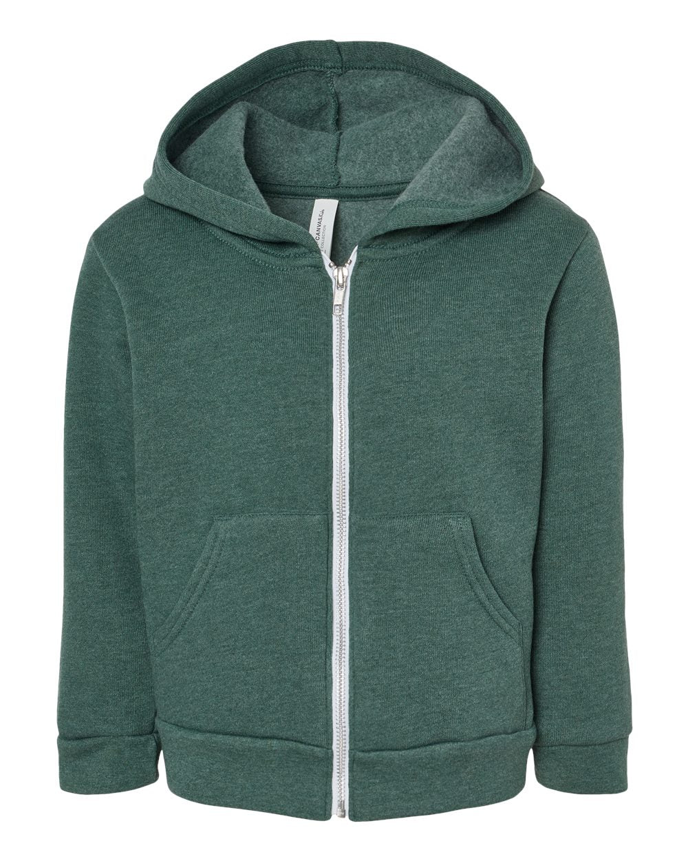 Toddler Sponge Fleece Full-Zip Hoodie - Front - B07706573 - Heather Forest