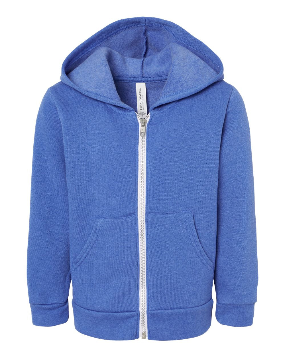 Toddler Sponge Fleece Full-Zip Hoodie - Front - B07706763 - Heather True Royal