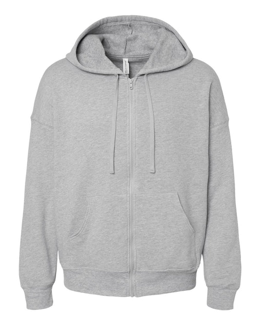 Unisex Sponge Fleece DTM Full-Zip Hoodie - Front - B07806582 - Athletic Heather
