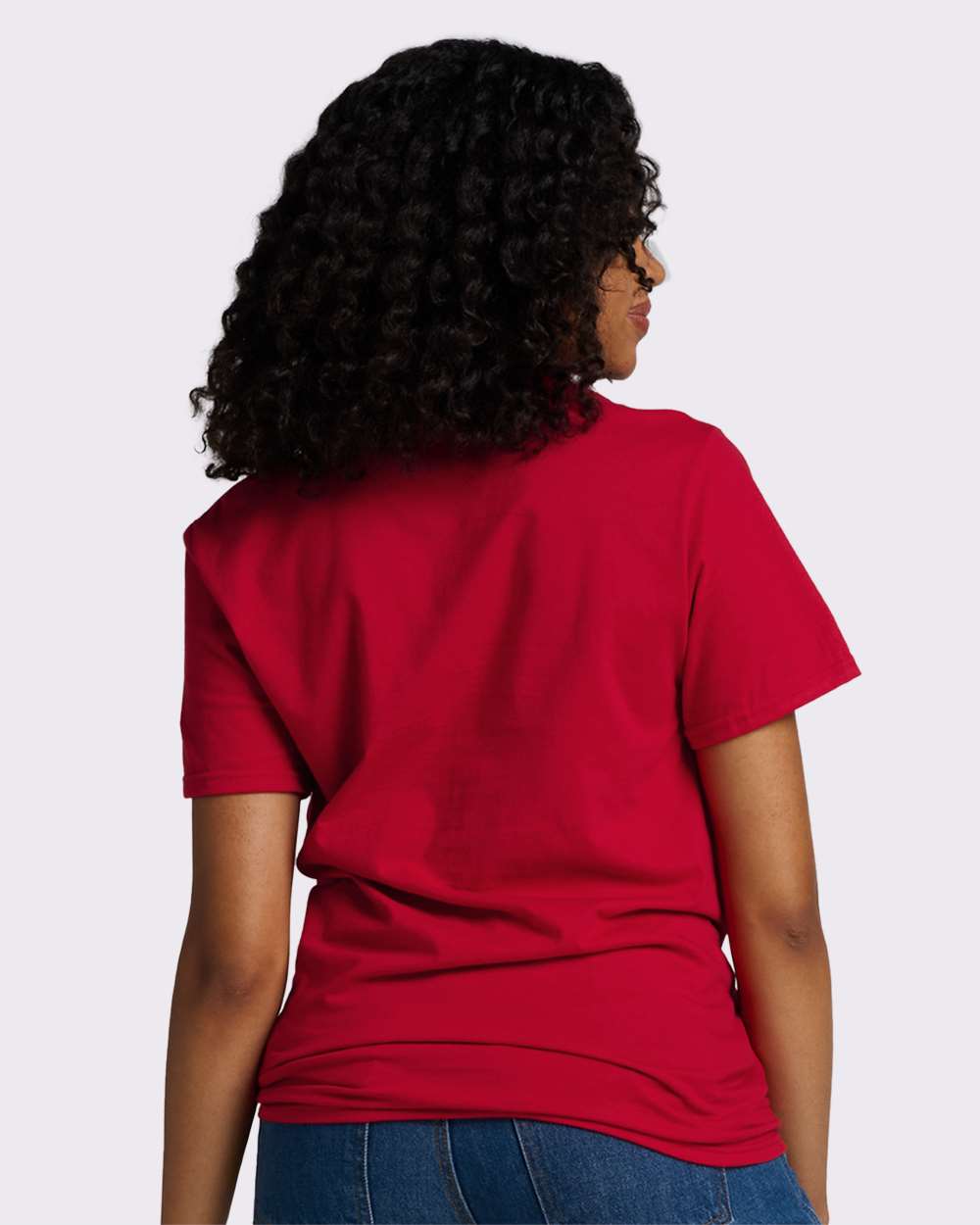 Premium Cotton T-Shirt - OnModelBack - B01335702 - True Red
