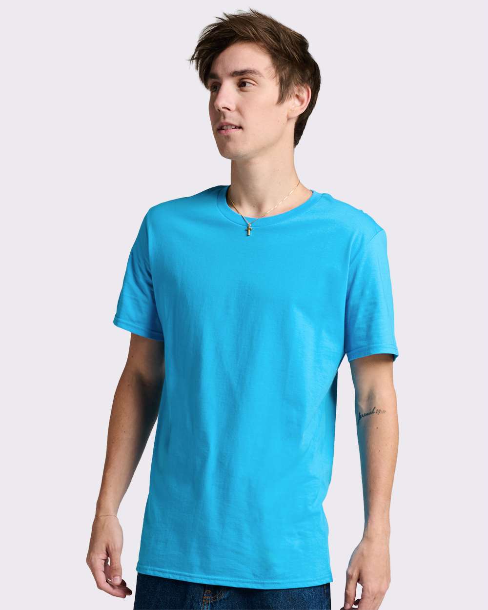Premium Cotton T-Shirt - OnModelFront - B01335142 - Soul Blue