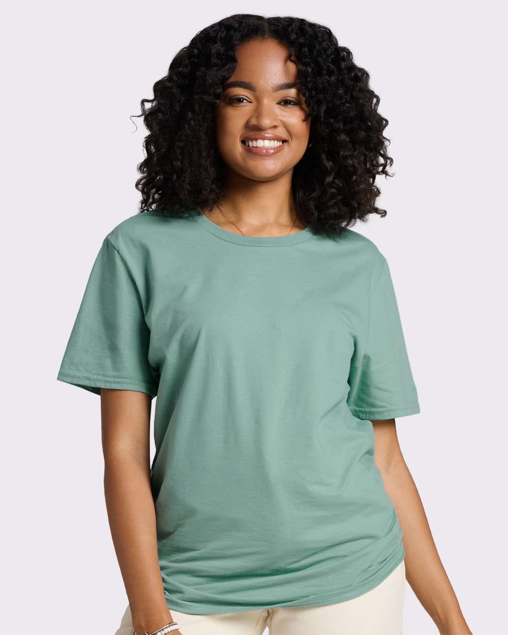 Premium Cotton T-Shirt - OnModelFront - B01335392 - Sage
