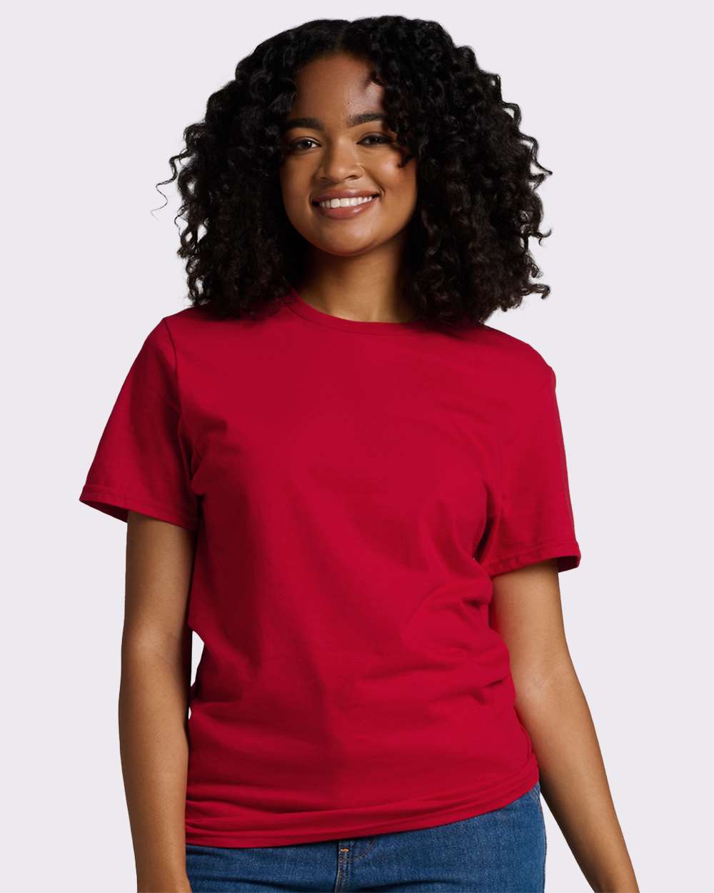 Premium Cotton T-Shirt - OnModelFront - B01335702 - True Red