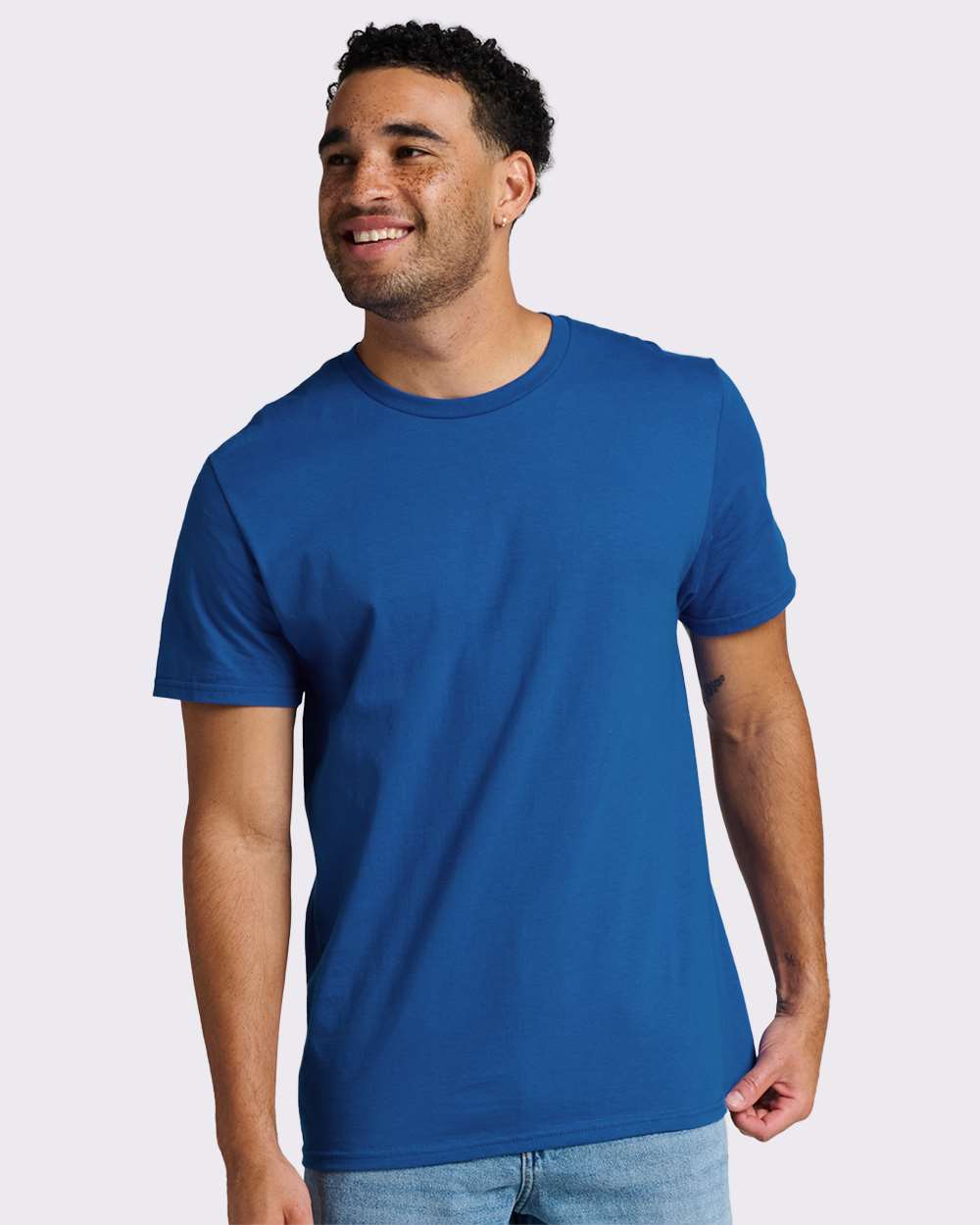 Premium Cotton T-Shirt - OnModelFront - B01335752 - Royal