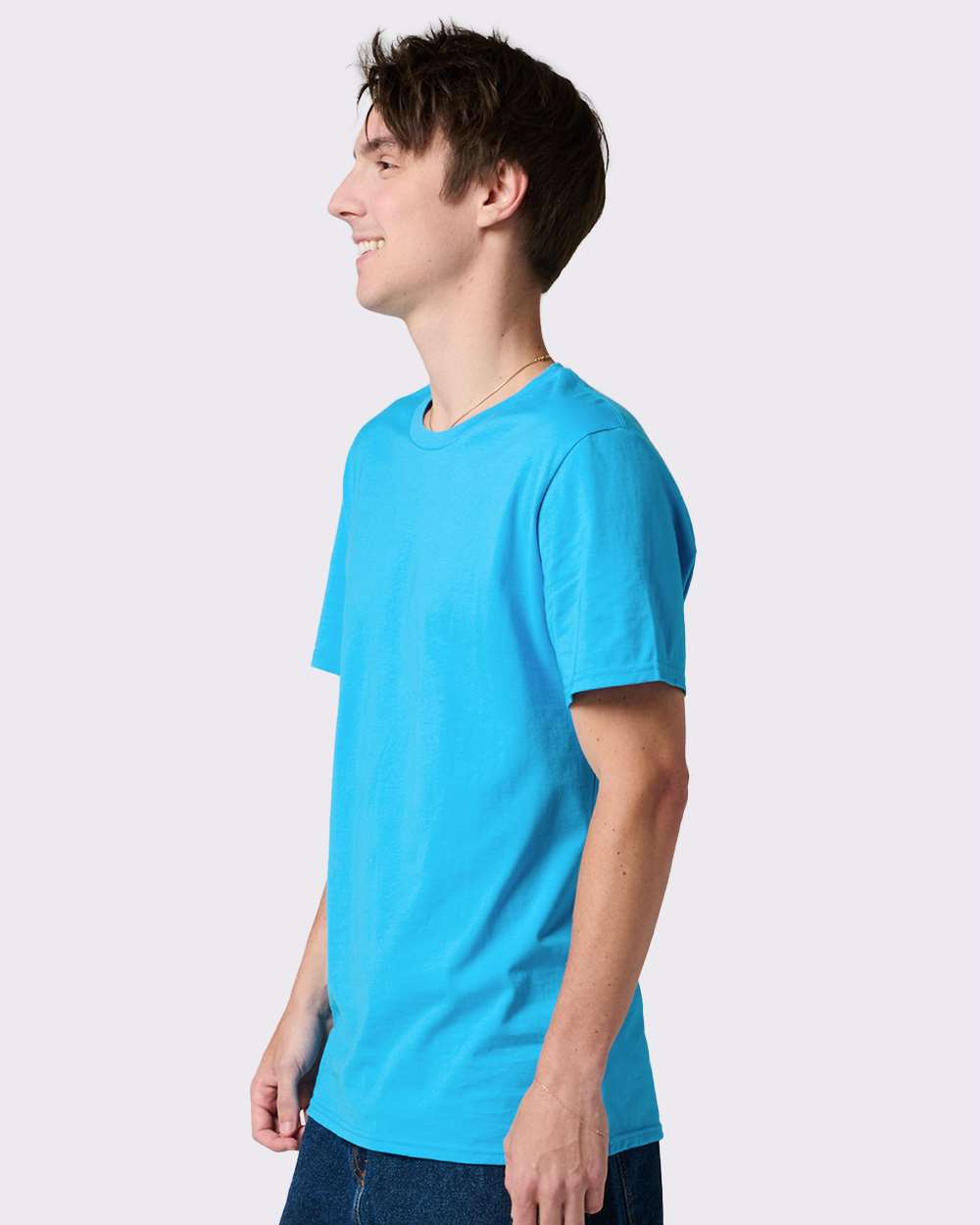 Premium Cotton T-Shirt - OnModelSide - B01335142 - Soul Blue