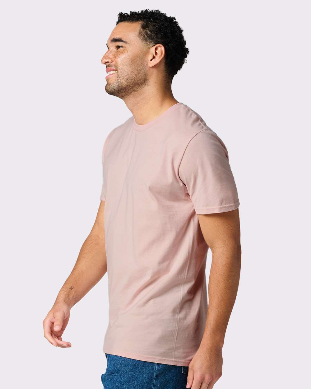 Premium Cotton T-Shirt - OnModelSide - B01335302 - Blush Pink