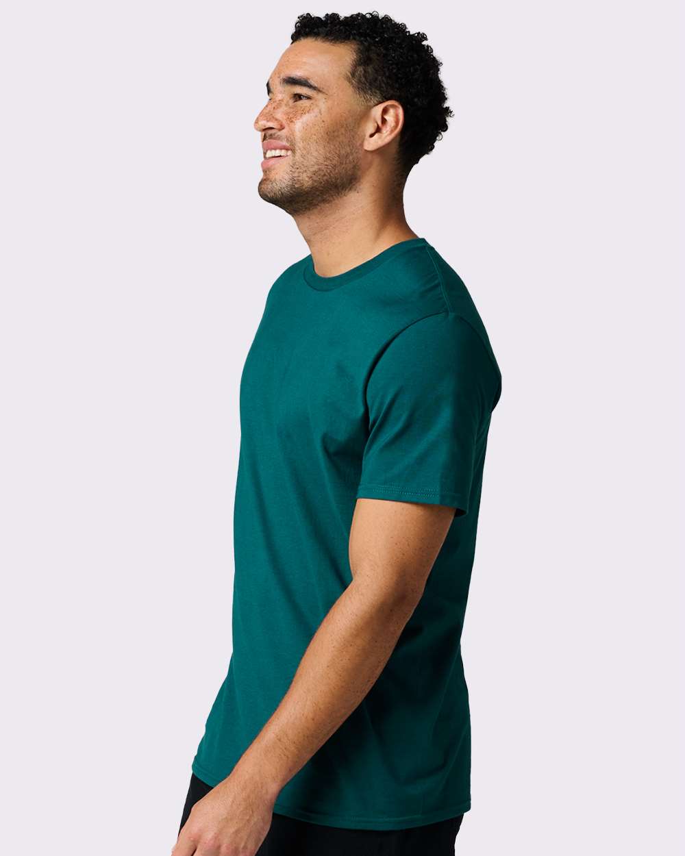 Premium Cotton T-Shirt - OnModelSide - B01335542 - Deep Emerald