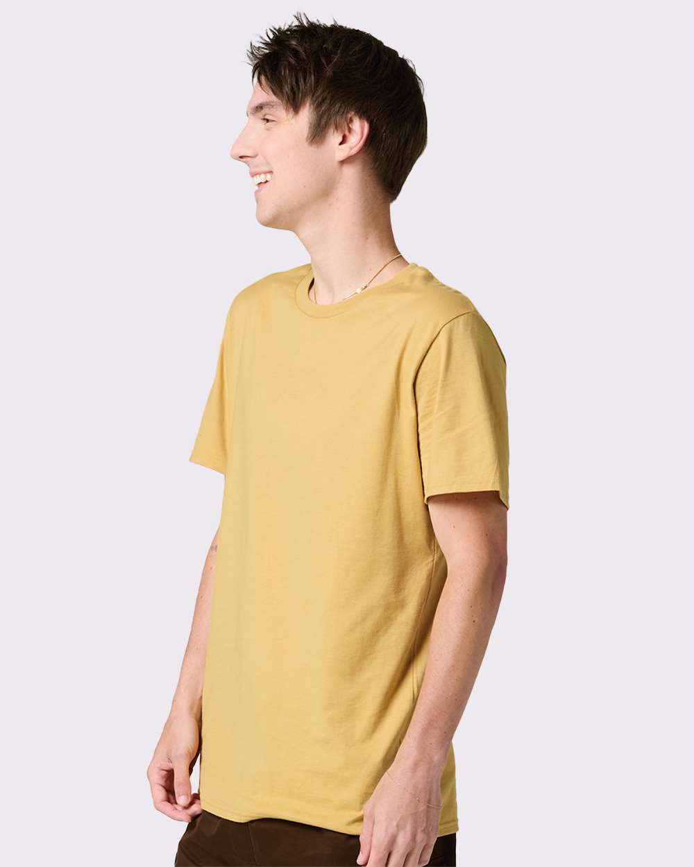 Premium Cotton T-Shirt - OnModelSide - B01335552 - Butterscotch