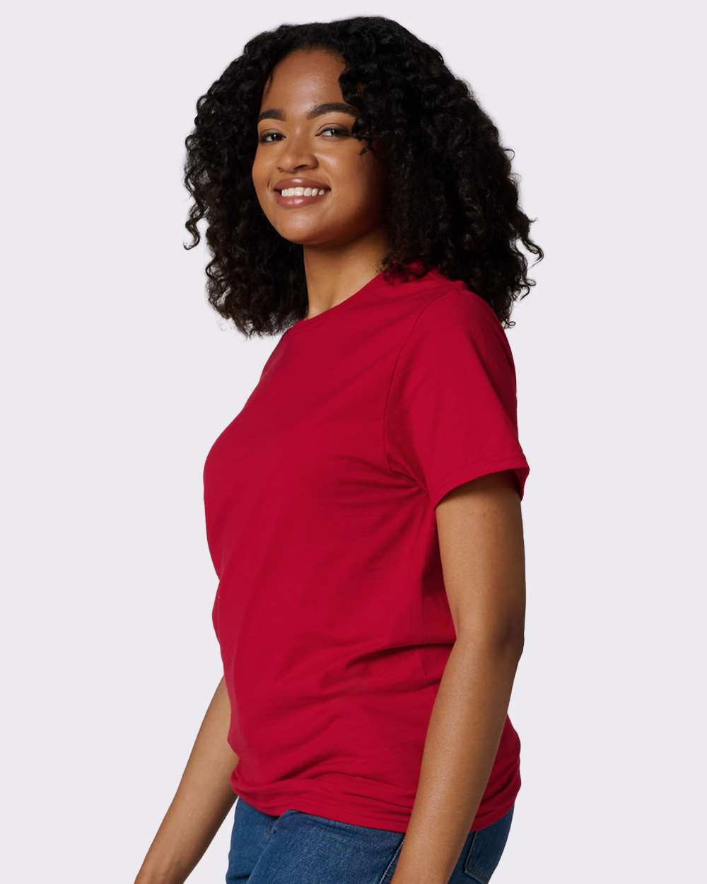 Premium Cotton T-Shirt - OnModelSide - B01335702 - True Red