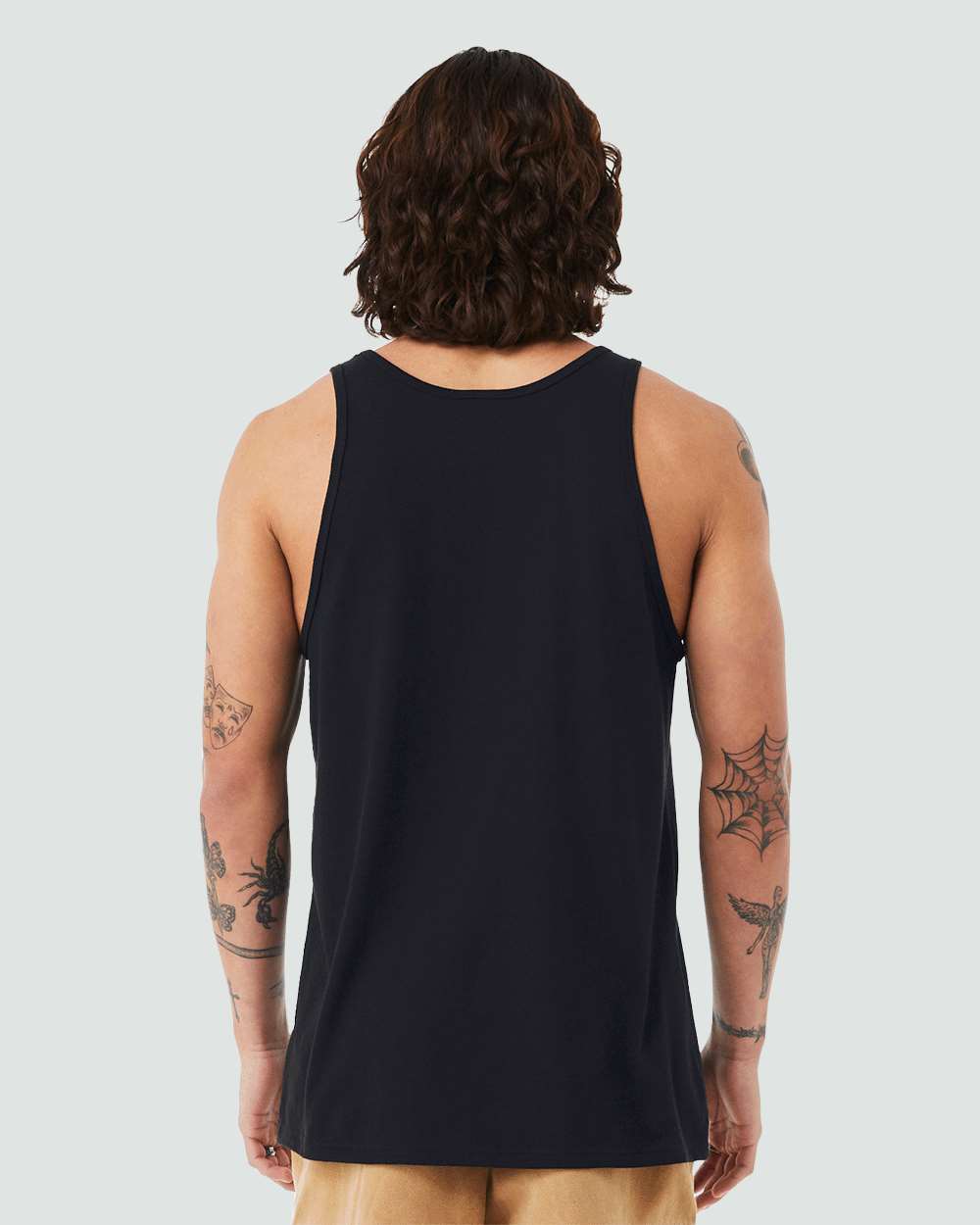 Unisex Heather CVC Tank - OnModelBack - B00006512 - Solid Black Blend