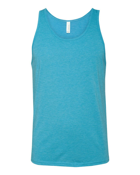 Unisex Triblend Tank - Front - B04206052 - Aqua Triblend