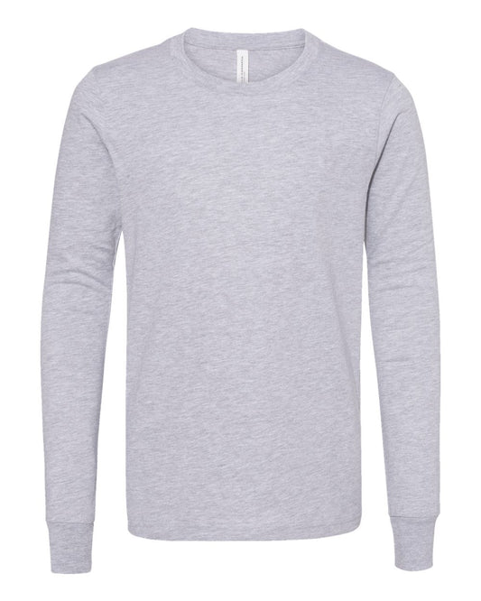 Youth Heather CVC Long Sleeve Tee - Front - B04906583 - Athletic Heather