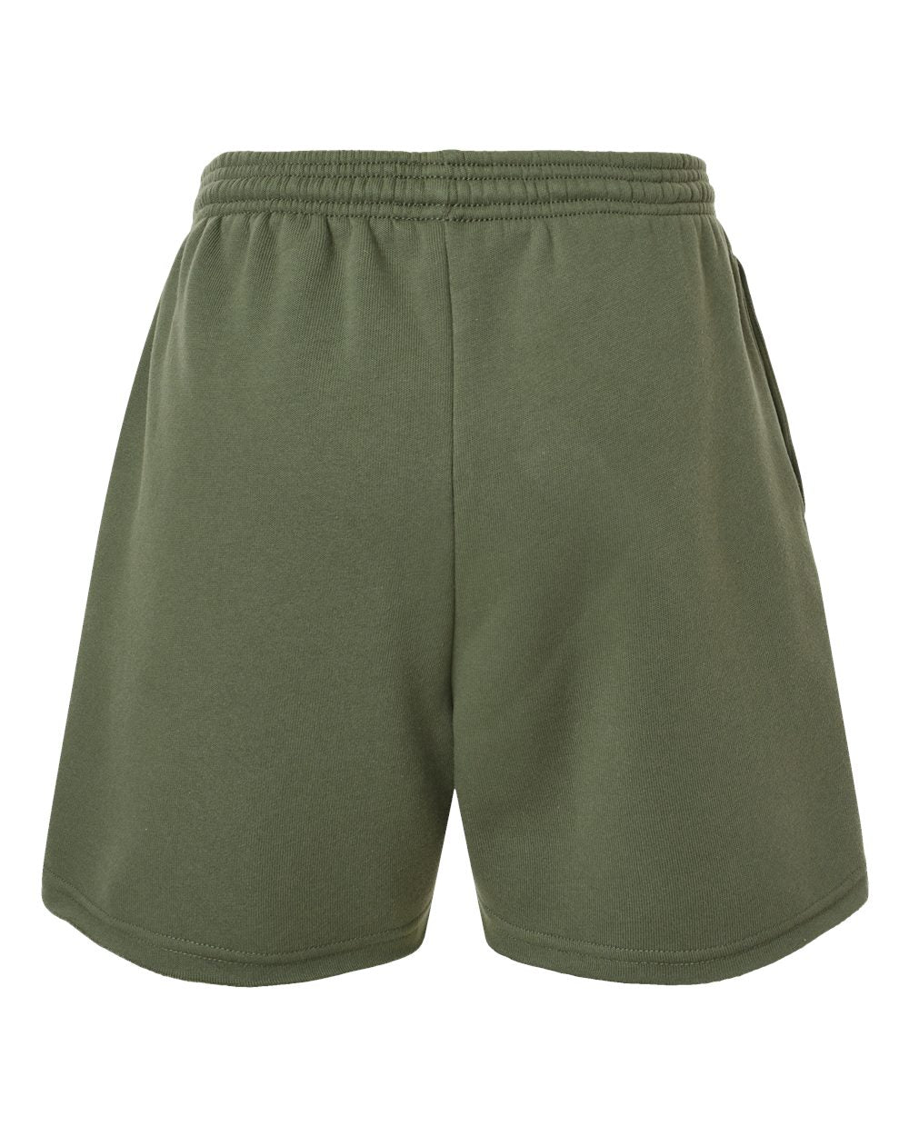 Women's Cutoff Fleece Shorts - Back - B04406063 - Military Green