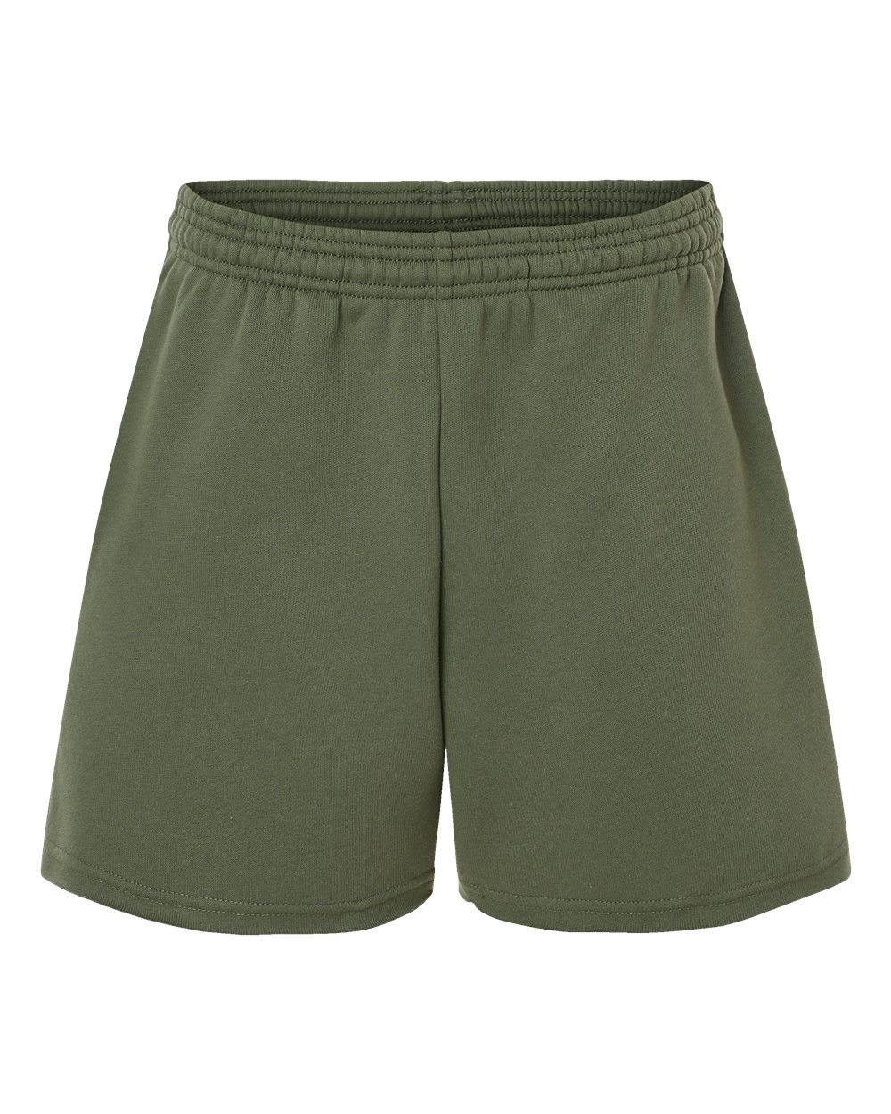 Women's Cutoff Fleece Shorts - Front - B04406063 - Military Green