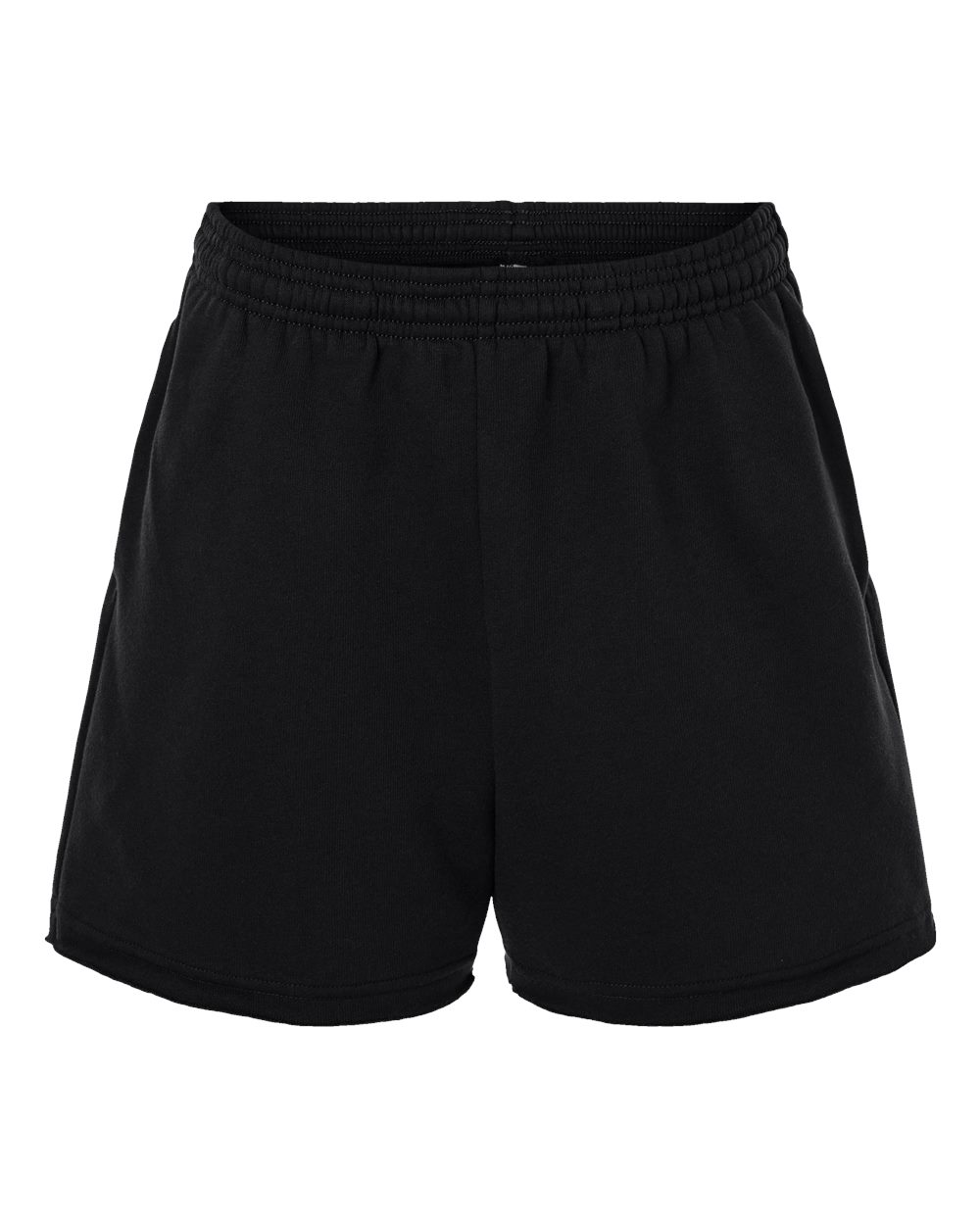Women's Cutoff Fleece Shorts - Front - B04406503 - Black