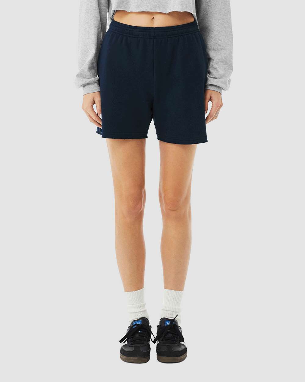 Women's Cutoff Fleece Shorts - OnModelFront - B04406653 - Navy
