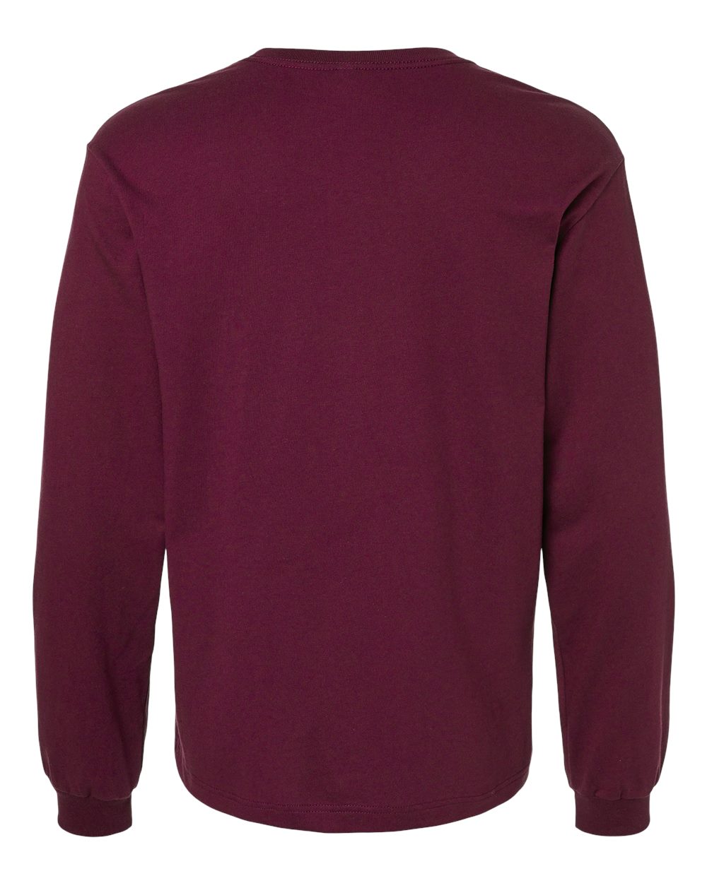 6 oz. Heavyweight Long Sleeve Tee - Back - B06206292 - Maroon
