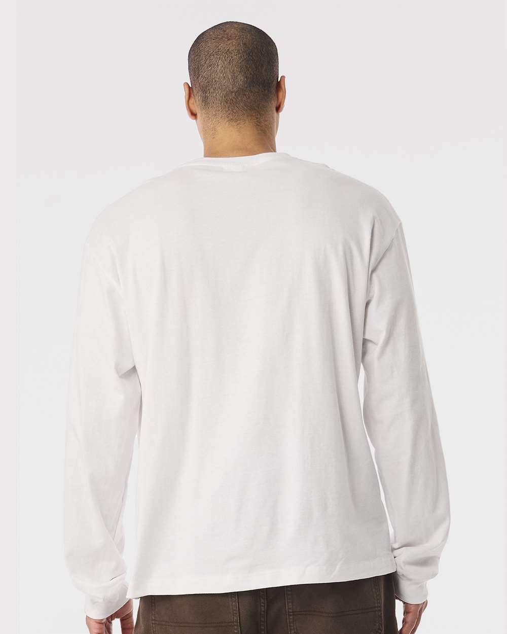 6 oz. Heavyweight Long Sleeve Tee - OnModelBack - B06206012 - Vintage White