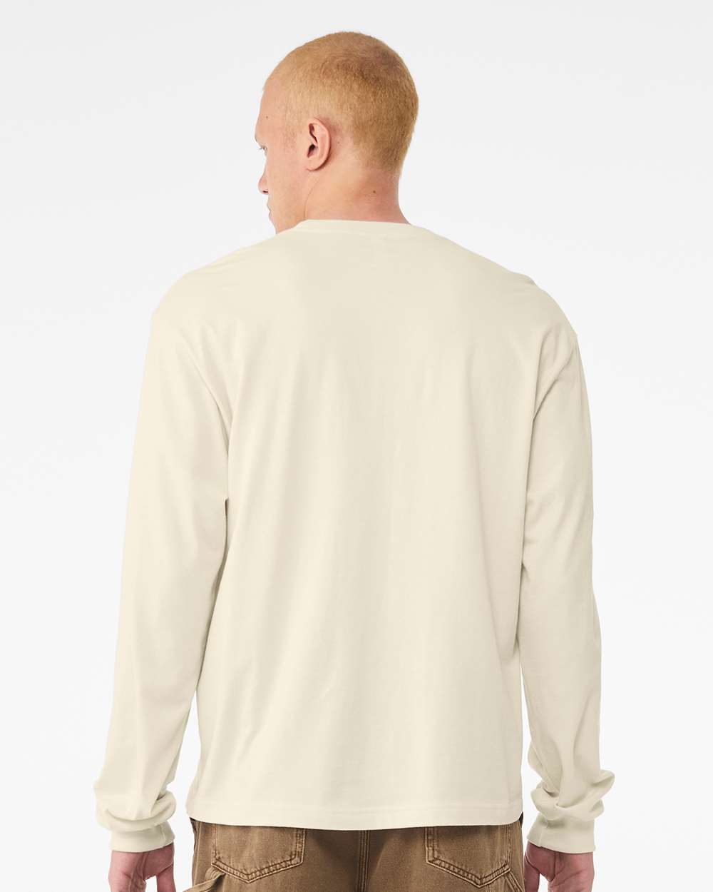 6 oz. Heavyweight Long Sleeve Tee - OnModelBack - B06206242 - Natural