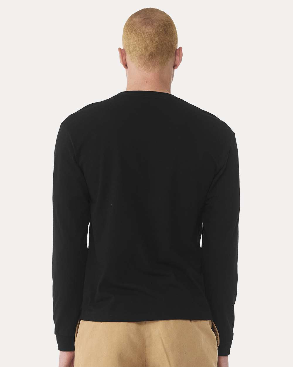 6 oz. Heavyweight Long Sleeve Tee - OnModelBack - B06206502 - Black