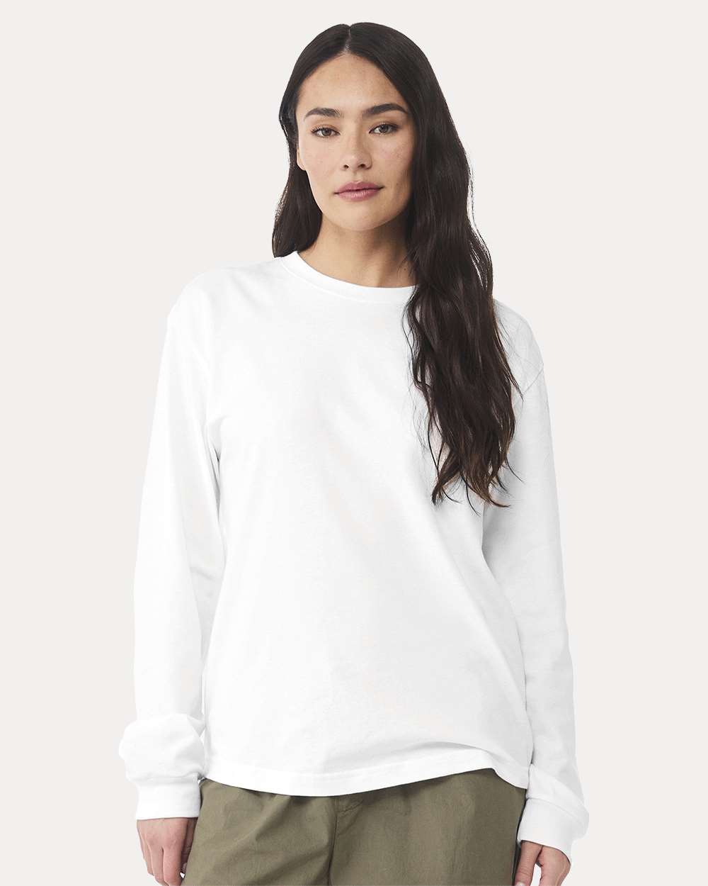 6 oz. Heavyweight Long Sleeve Tee - OnModelFront - B06206002 - White