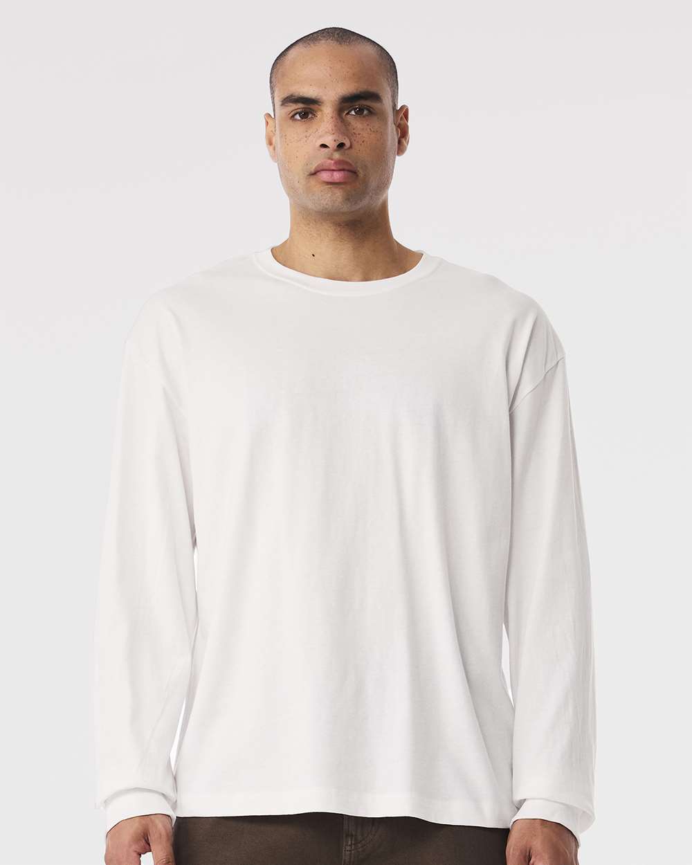 6 oz. Heavyweight Long Sleeve Tee - OnModelFront - B06206012 - Vintage White