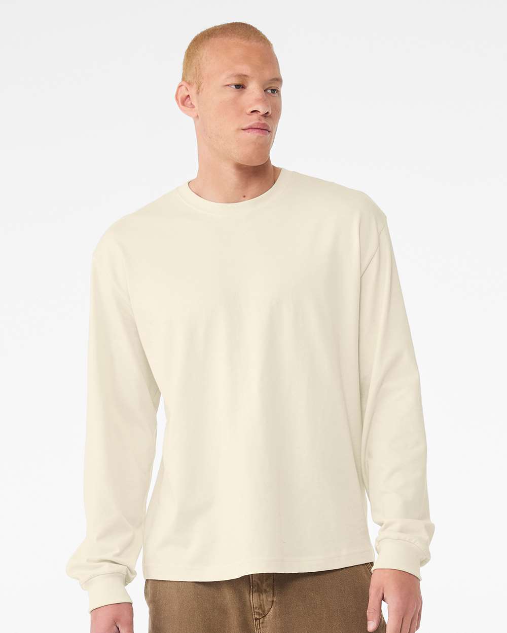 6 oz. Heavyweight Long Sleeve Tee - OnModelFront - B06206242 - Natural