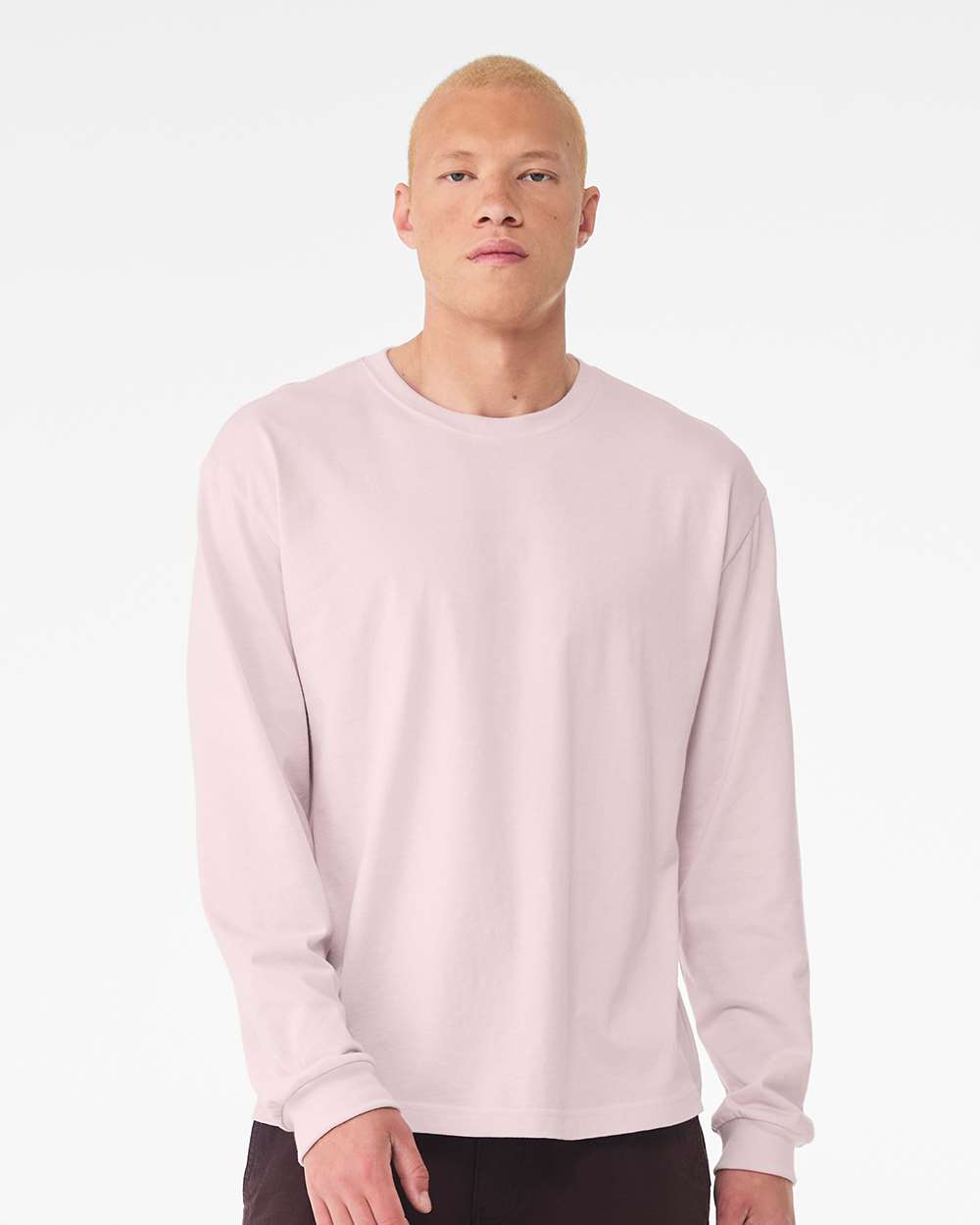 6 oz. Heavyweight Long Sleeve Tee - OnModelFront - B06206462 - Soft Pink