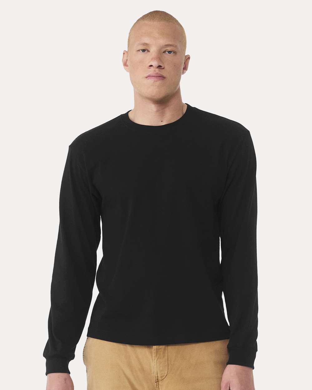 6 oz. Heavyweight Long Sleeve Tee - OnModelFront - B06206502 - Black